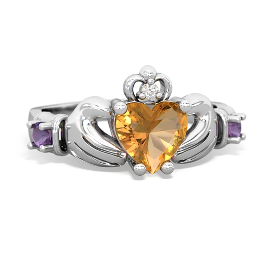 citrine-amethyst claddagh ring