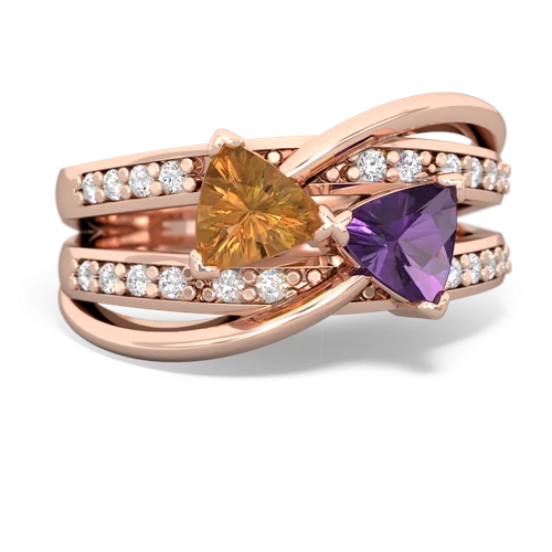 citrine-amethyst couture ring