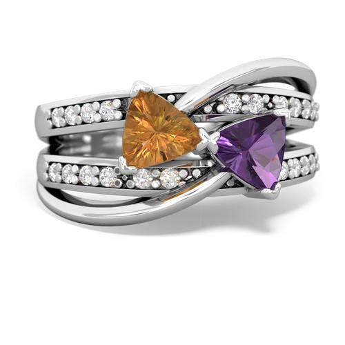 citrine-amethyst couture ring