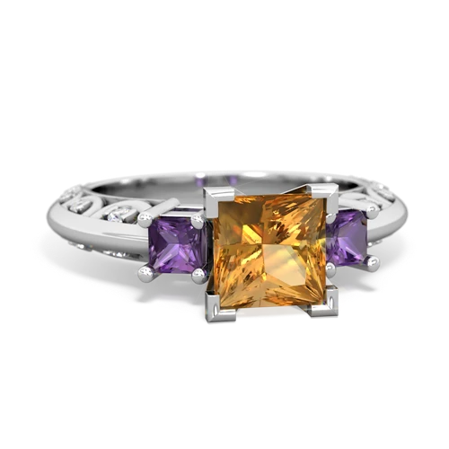 citrine-amethyst engagement ring