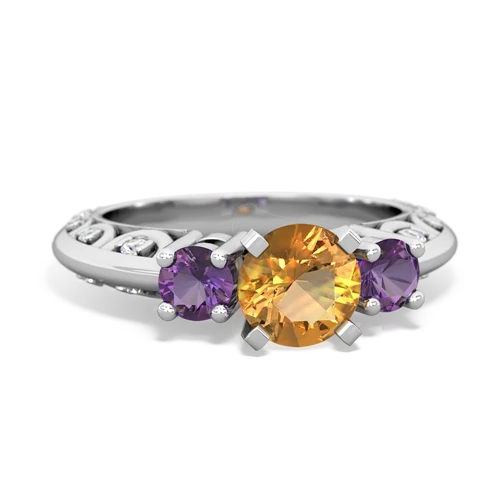 citrine-amethyst engagement ring