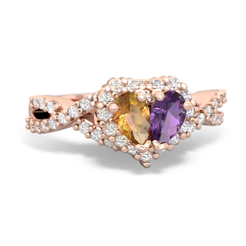 citrine-amethyst engagement ring