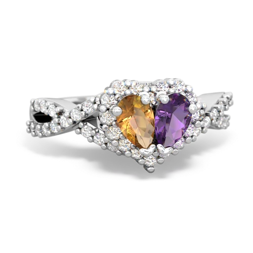 citrine-amethyst engagement ring