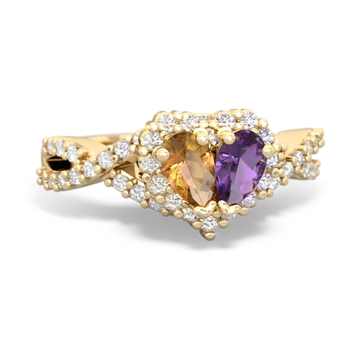 citrine-amethyst engagement ring