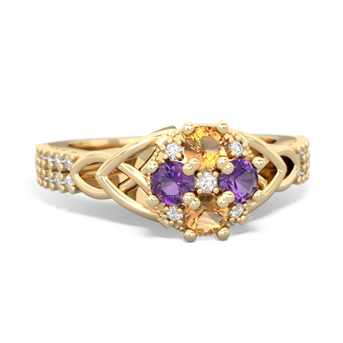 citrine-amethyst engagement ring