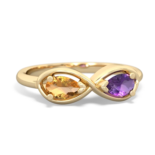 citrine-amethyst infinity ring