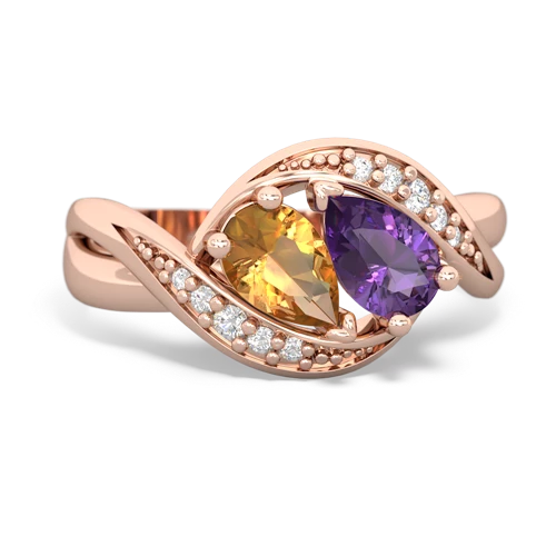 citrine-amethyst keepsake curls ring