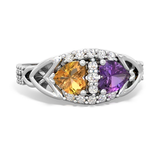 citrine-amethyst keepsake engagement ring