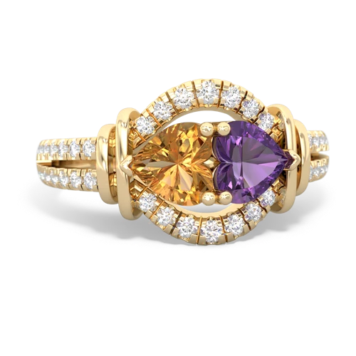 citrine-amethyst pave keepsake ring