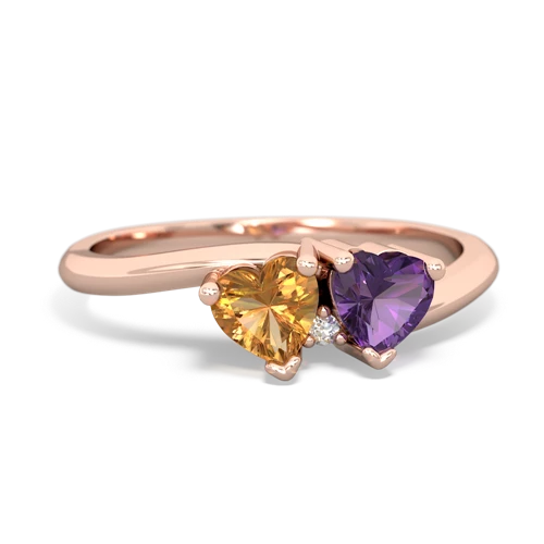 citrine-amethyst sweethearts promise ring
