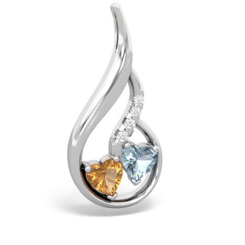 citrine-aquamarine keepsake swirl pendant