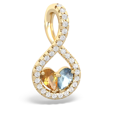 citrine-aquamarine pave twist pendant