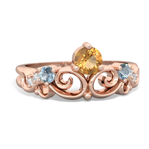 Citrine Genuine Citrine with Genuine Aquamarine and Genuine Opal Crown Keepsake ring Ring