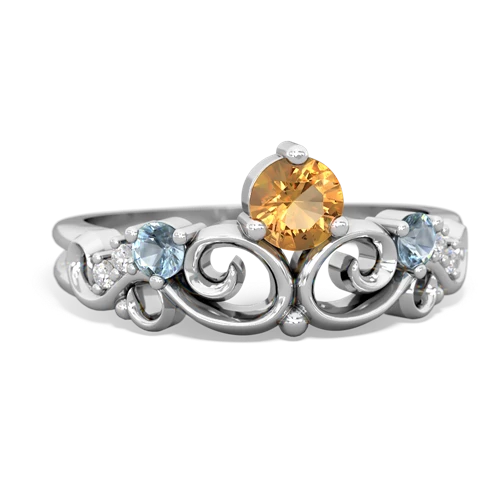 citrine-aquamarine crown keepsake ring