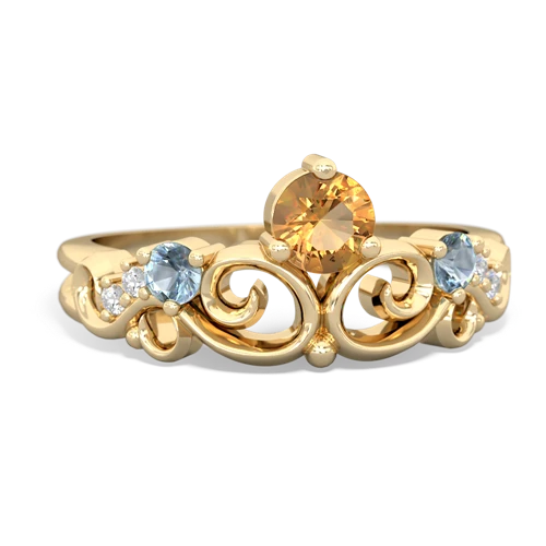 citrine-aquamarine crown keepsake ring