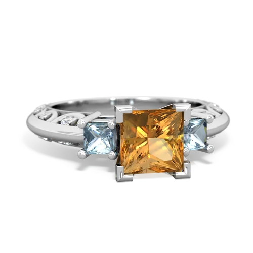 citrine-aquamarine engagement ring