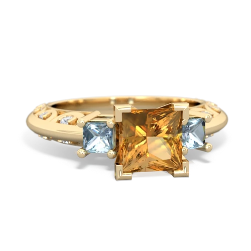 citrine-aquamarine engagement ring