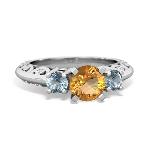 citrine-aquamarine engagement ring