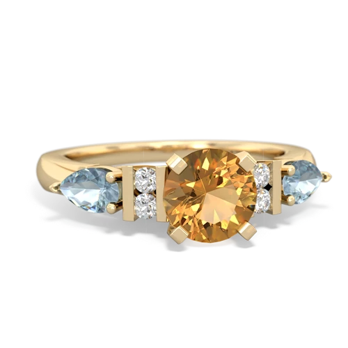 citrine-aquamarine engagement ring