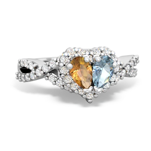 citrine-aquamarine engagement ring