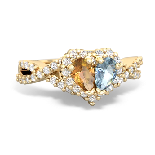 citrine-aquamarine engagement ring