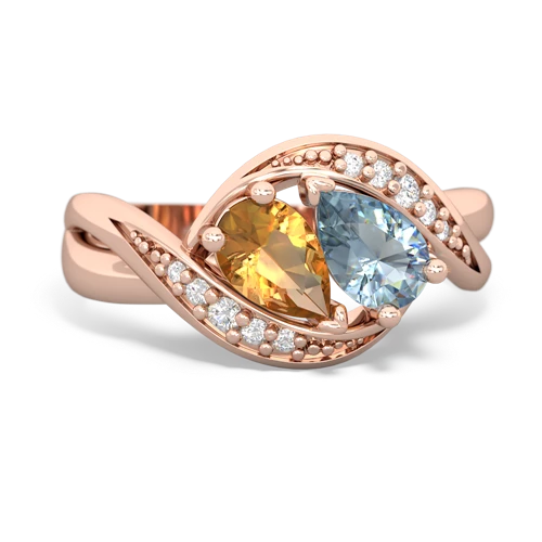 citrine-aquamarine keepsake curls ring