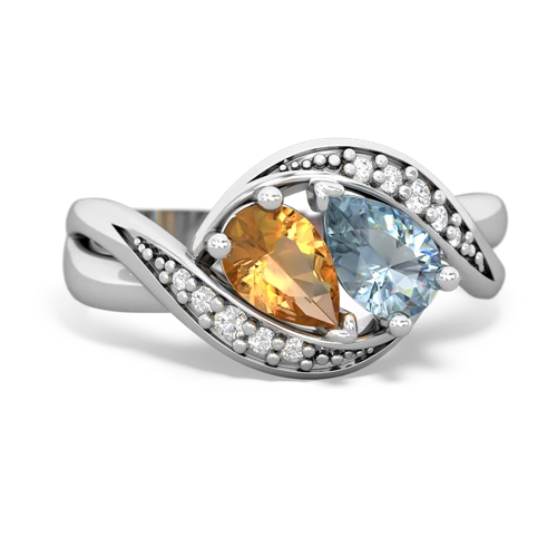 citrine-aquamarine keepsake curls ring