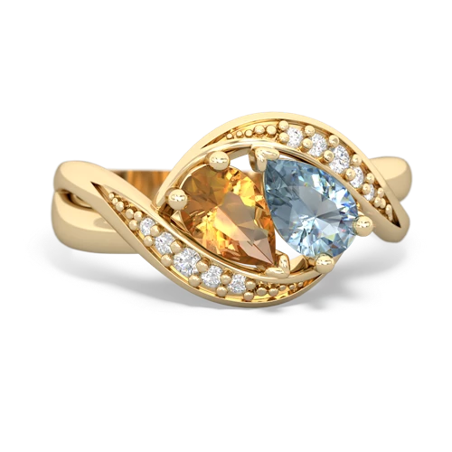 citrine-aquamarine keepsake curls ring