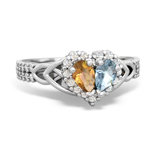 citrine-aquamarine keepsake engagement ring