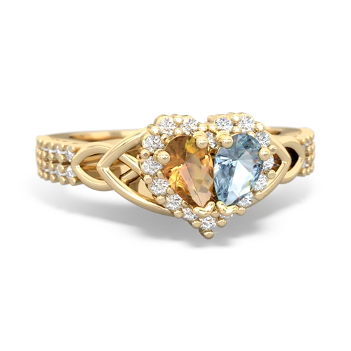 citrine-aquamarine keepsake engagement ring