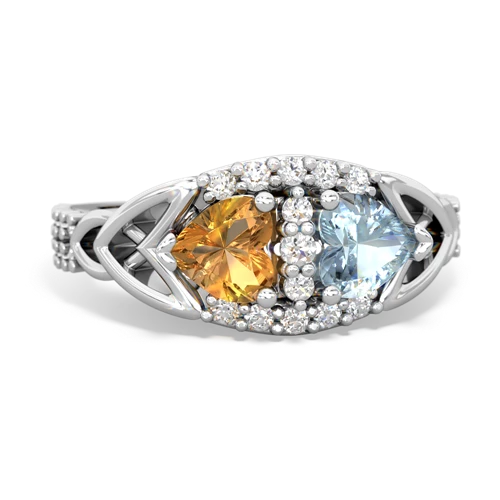 citrine-aquamarine keepsake engagement ring