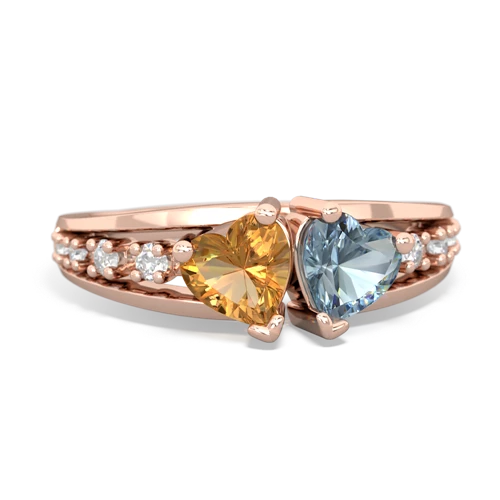 citrine-aquamarine modern ring