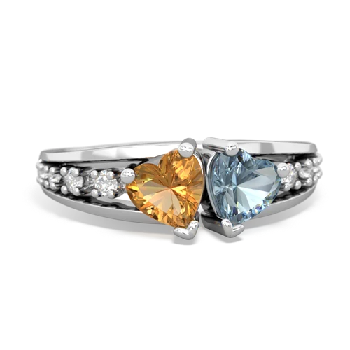 citrine-aquamarine modern ring