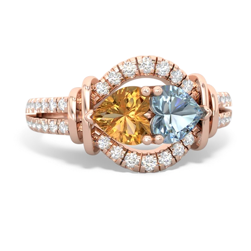 citrine-aquamarine pave keepsake ring