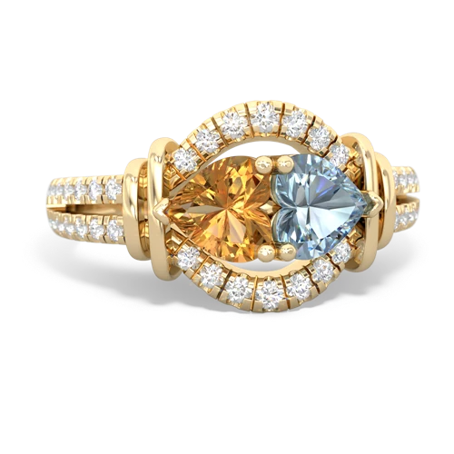 citrine-aquamarine pave keepsake ring