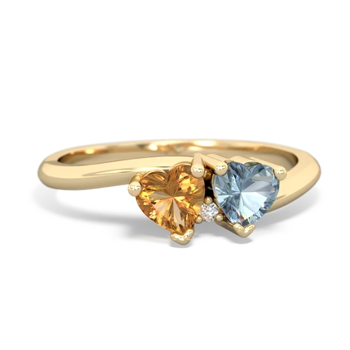 citrine-aquamarine sweethearts promise ring