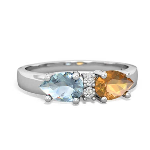 citrine-aquamarine timeless ring