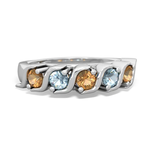 citrine-aquamarine timeless ring