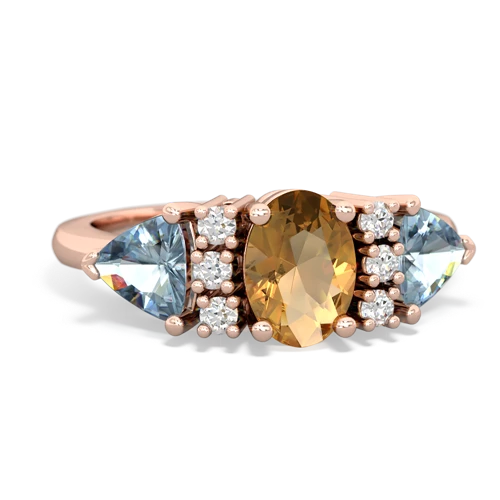 citrine-aquamarine timeless ring