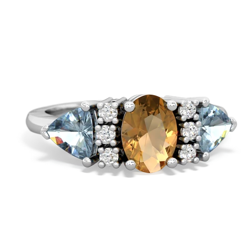 citrine-aquamarine timeless ring