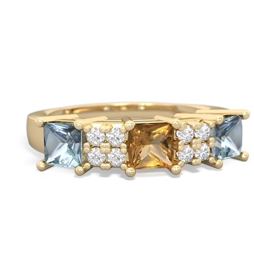 citrine-aquamarine timeless ring