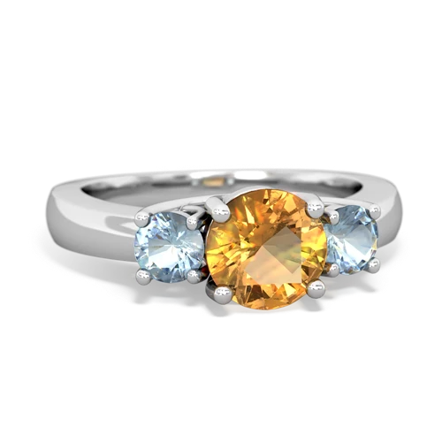 citrine-aquamarine timeless ring