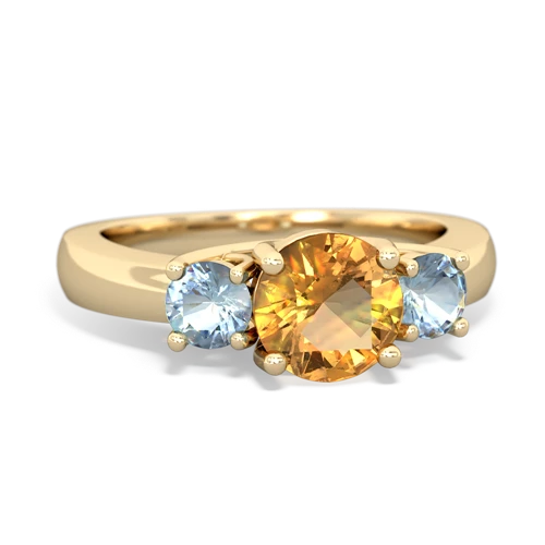 citrine-aquamarine timeless ring