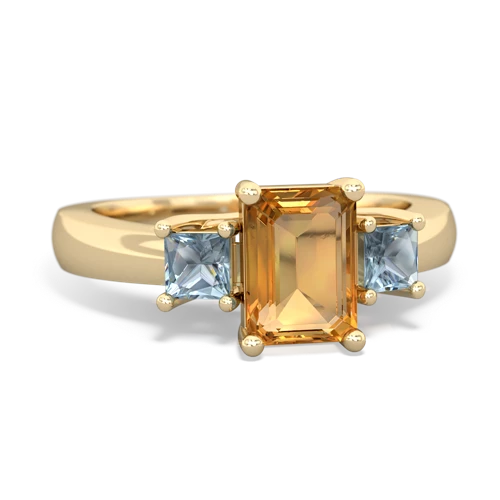 citrine-aquamarine timeless ring