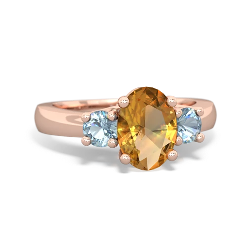 citrine-aquamarine timeless ring