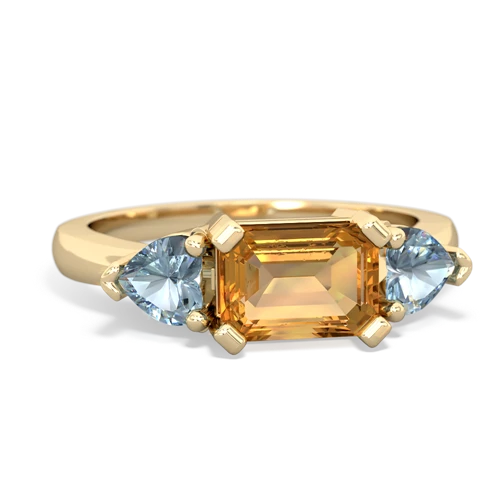 citrine-aquamarine timeless ring