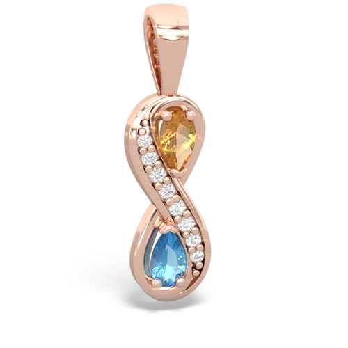 citrine-blue topaz keepsake infinity pendant