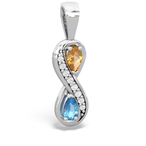 citrine-blue topaz keepsake infinity pendant