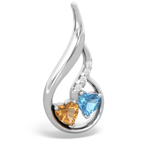 citrine-blue topaz keepsake swirl pendant