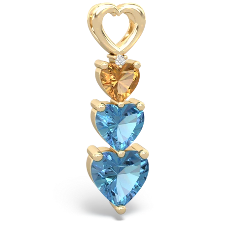 Citrine Genuine Citrine with Genuine Swiss Blue Topaz and Genuine Pink Tourmaline Past Present Future pendant Pendant